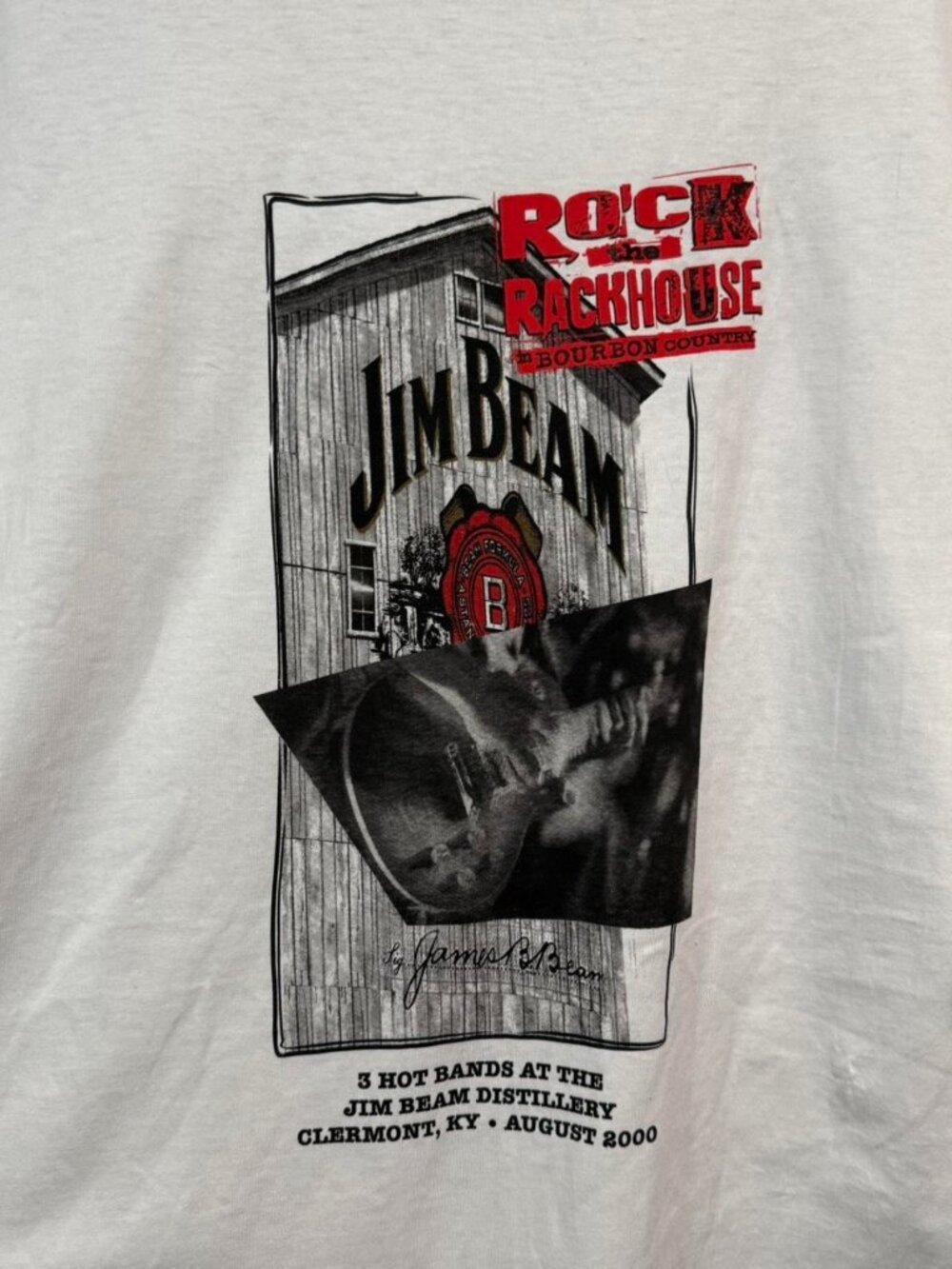 Jim beam rock the rack house concert event t shirt white